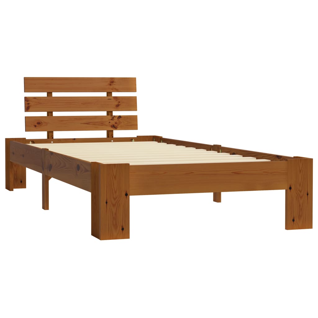 Solid Pine Wood Bed Frame - Honey Brown 100x200cm