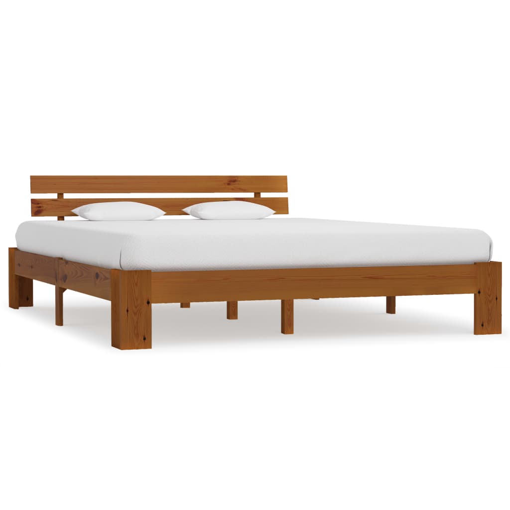 Solid Pine Bed Frame 180x200cm, Honey Brown – No Mattress Included