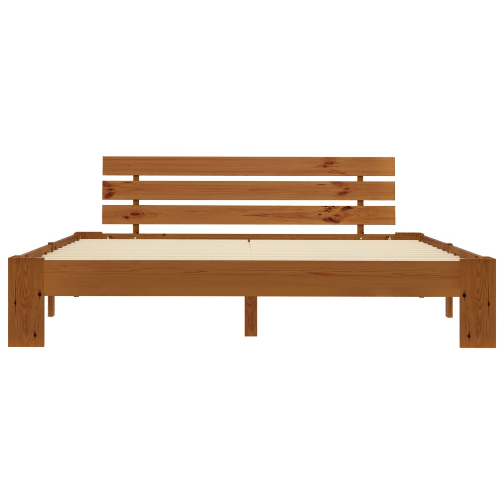 Solid Pine Bed Frame 180x200cm, Honey Brown – No Mattress Included