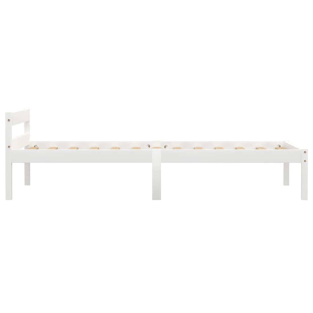 White Solid Pine Wood Bed Frame 90x200 cm - Mattress Not Included