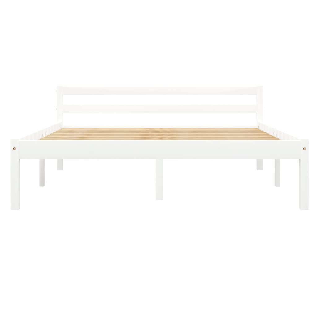 White Solid Pine Wood Bed Frame 140x200 cm - No Mattress Included