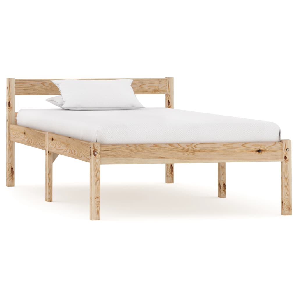 Solid Pine Wood Bed Frame, 100x200 cm - No Mattress Included