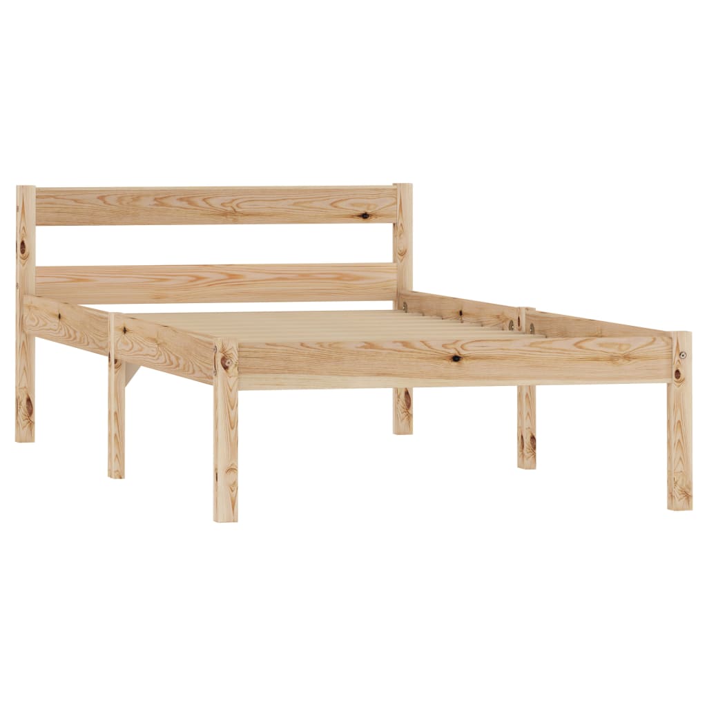 Solid Pine Wood Bed Frame, 100x200 cm - No Mattress Included