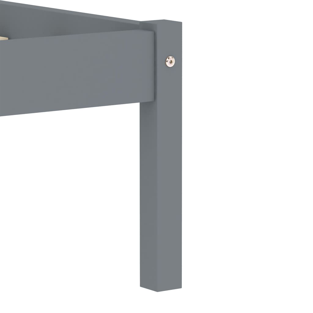 Grey Solid Pine Wood Bed Frame 90x200 cm - Sturdy & Stylish