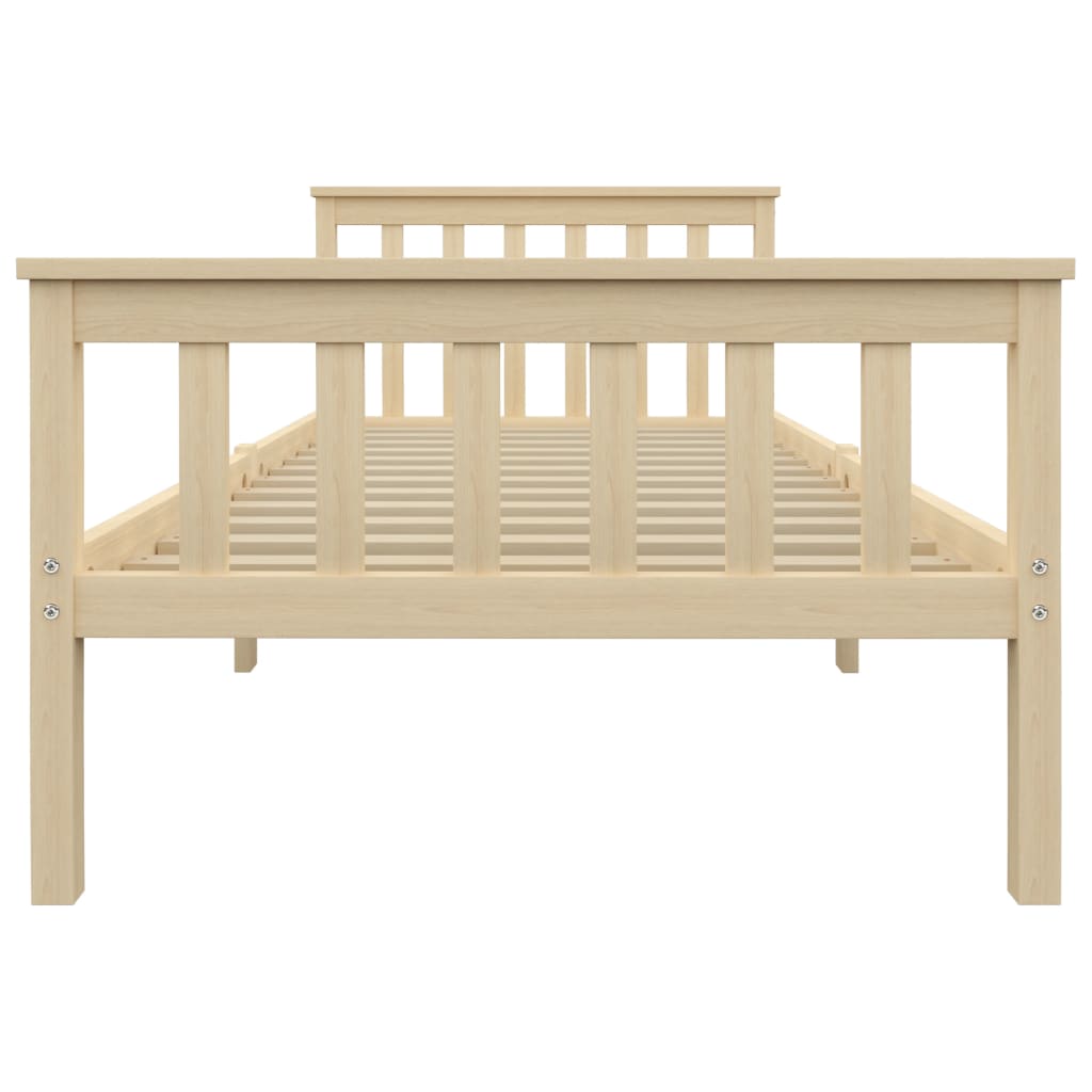 Solid Pinewood Bed Frame 100x200 cm - Natural Finish (No Mattress)