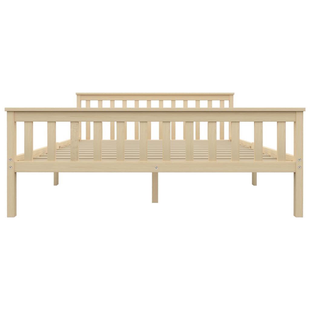 Natural Solid Pinewood Bed Frame 160x200 cm - No Mattress Included