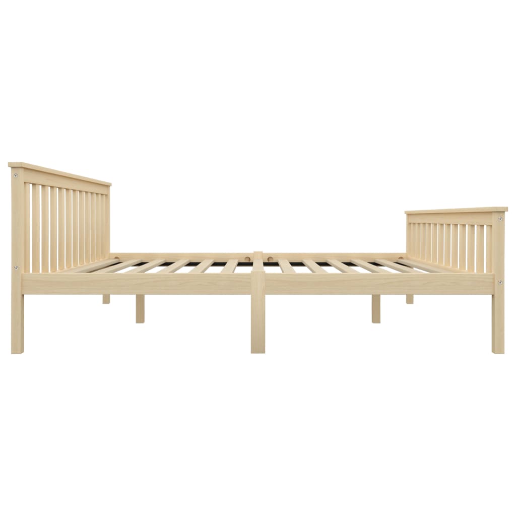 Natural Solid Pinewood Bed Frame 160x200 cm - No Mattress Included