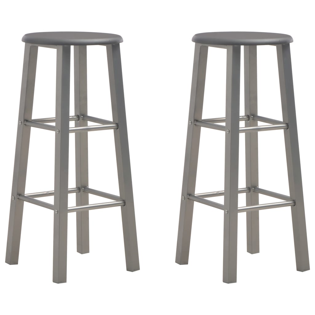 Anthracite MDF Bar Stools Set of 2 - Stylish & Durable Seating