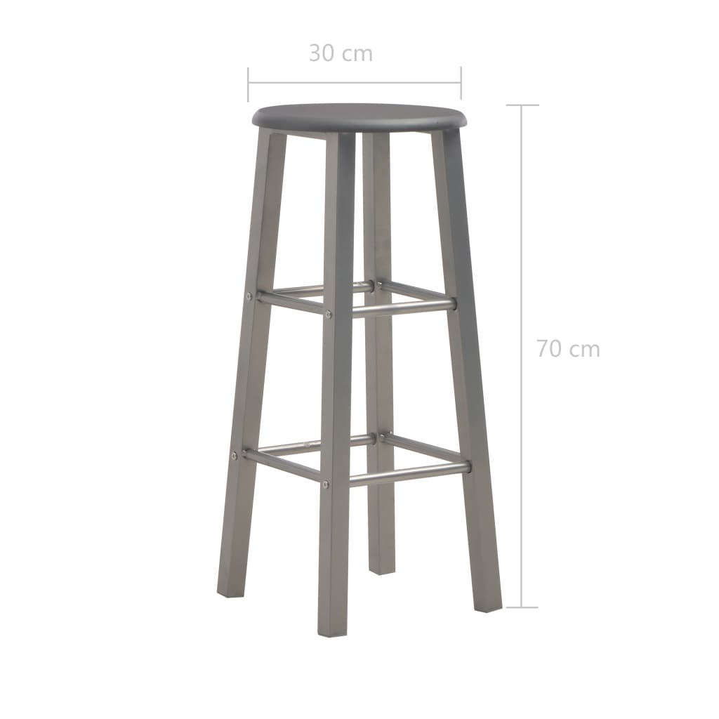 Anthracite MDF Bar Stools Set of 2 - Stylish & Durable Seating