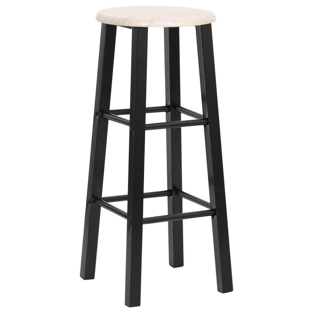 Sleek Black MDF Bar Stools Set of 2 - Modern & Stylish Seating