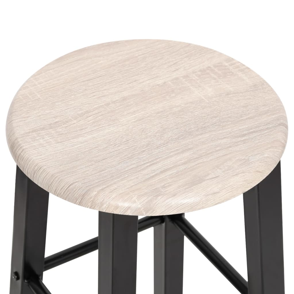 Sleek Black MDF Bar Stools Set of 2 - Modern & Stylish Seating