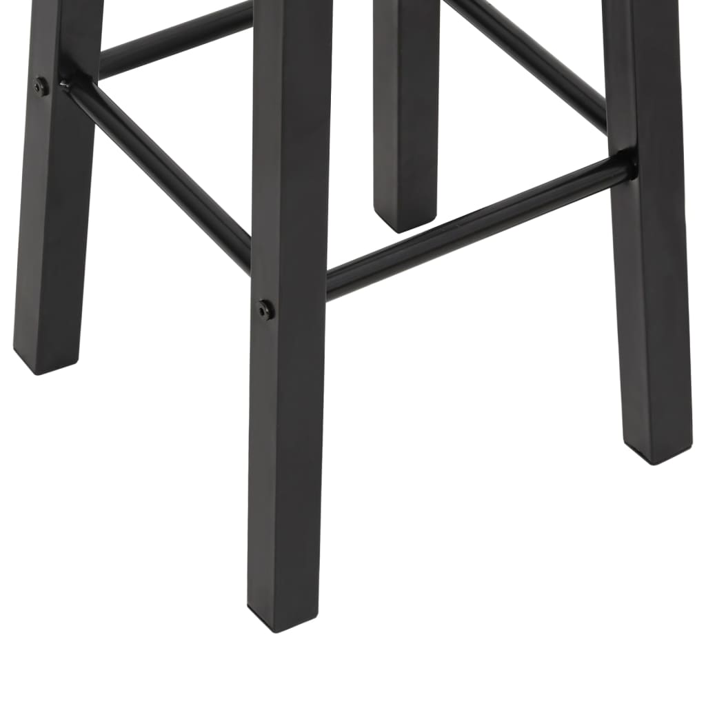 Sleek Black MDF Bar Stools Set of 2 - Modern & Stylish Seating