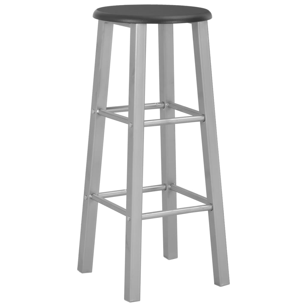 Sleek Silver Bar Stools Set of 2 - Stylish MDF Design