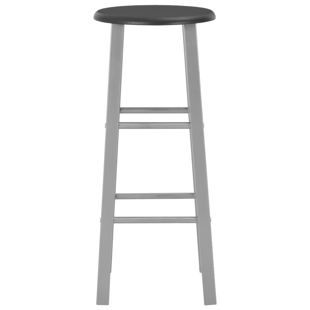 Sleek Silver Bar Stools Set of 2 - Stylish MDF Design