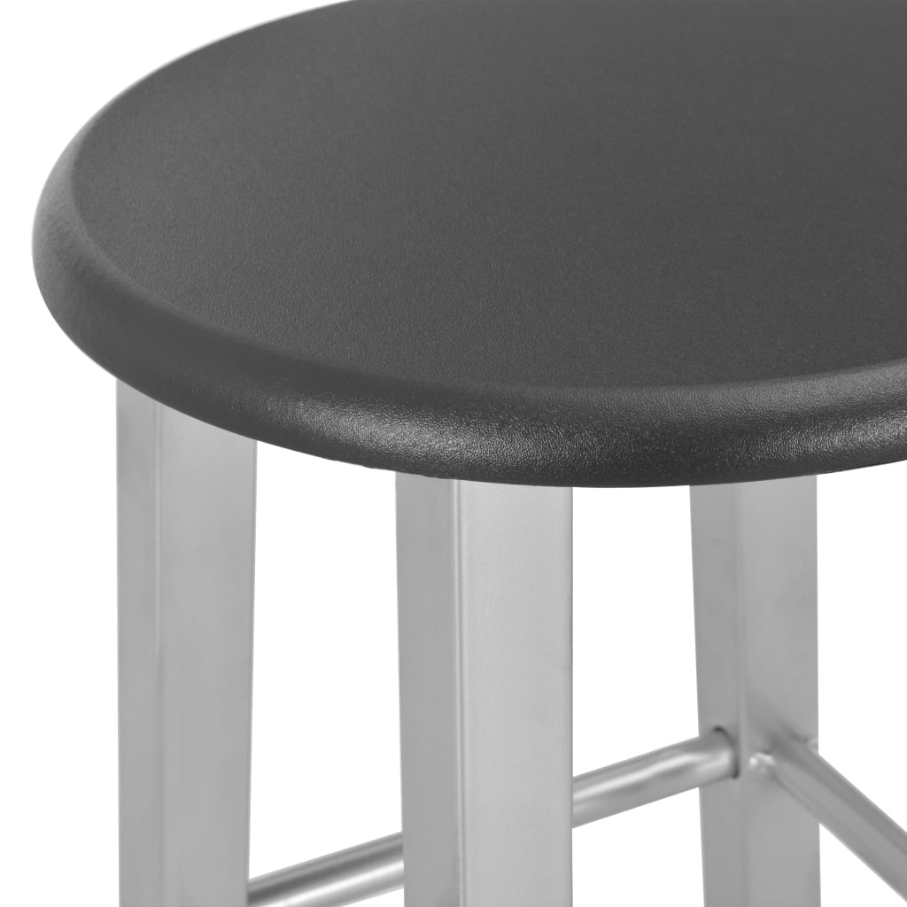 Sleek Silver Bar Stools Set of 2 - Stylish MDF Design