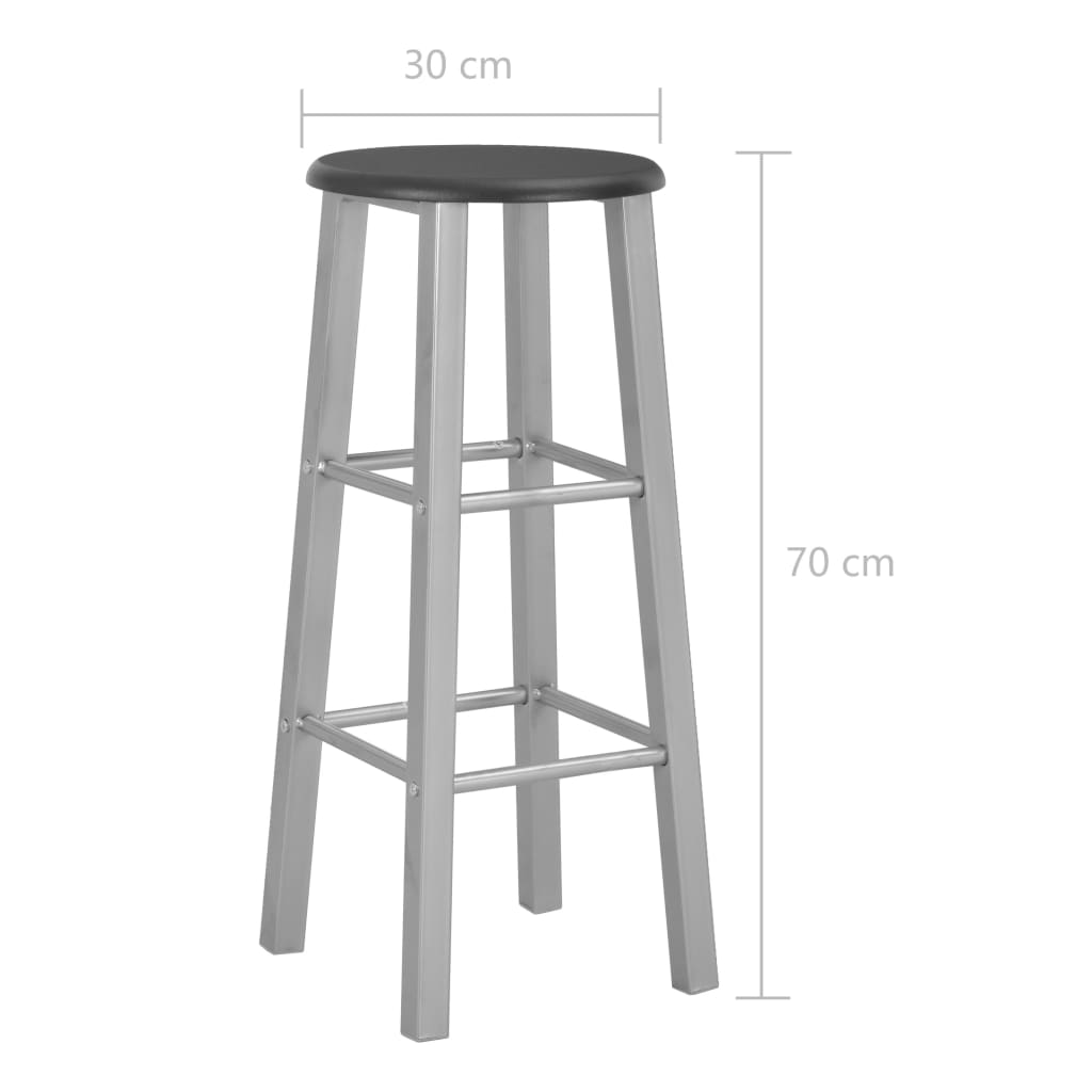 Sleek Silver Bar Stools Set of 2 - Stylish MDF Design