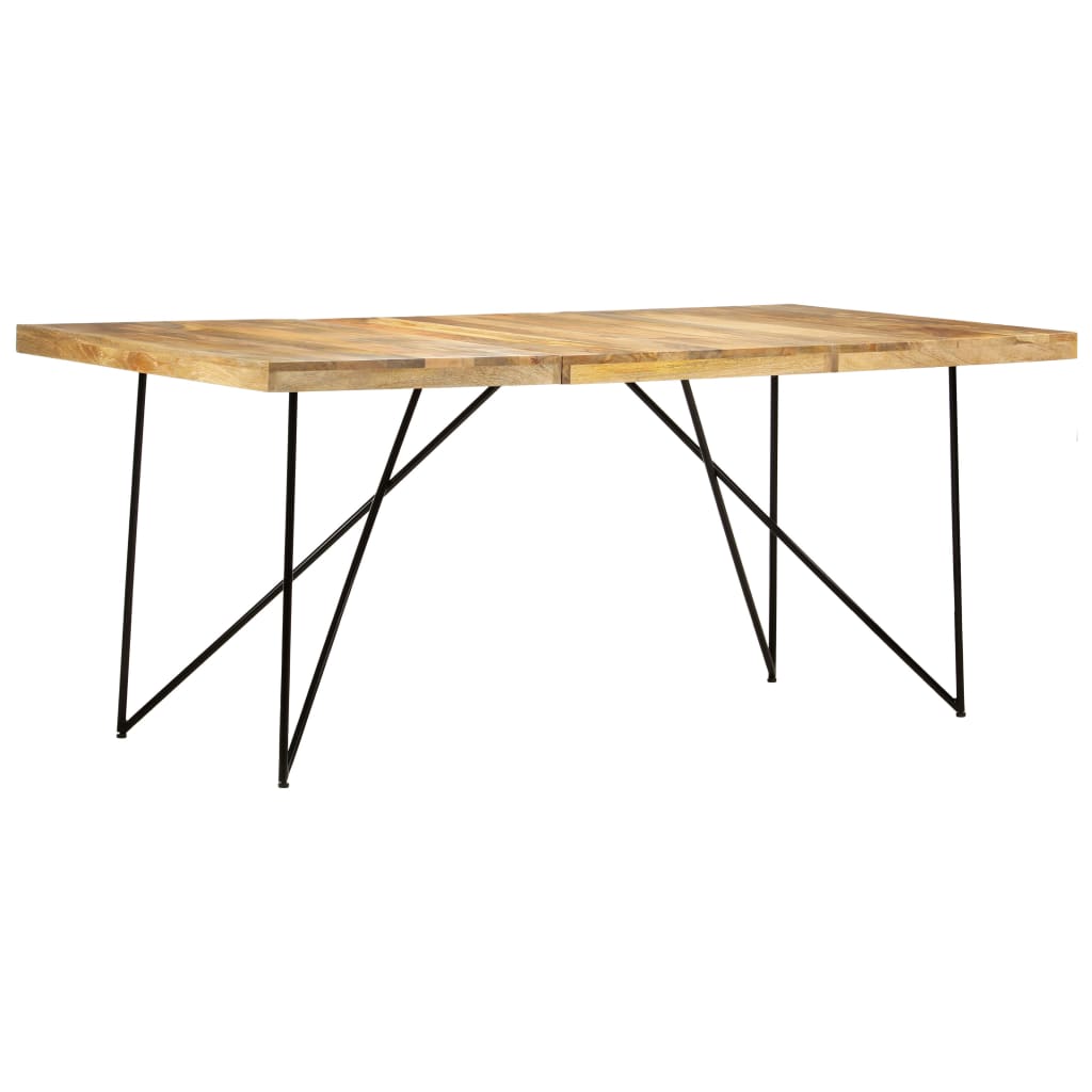 Solid Mango Wood Dining Table 180x90 cm - Natural Finish