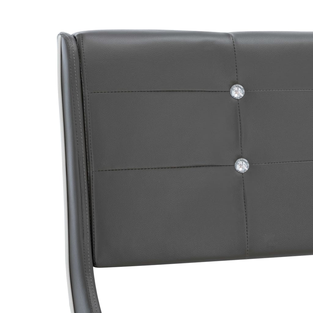 Bed Frame without Mattress Grey Faux Leather 180x200 cm Super King