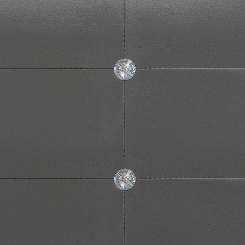 Bed Frame without Mattress Grey Faux Leather 180x200 cm Super King