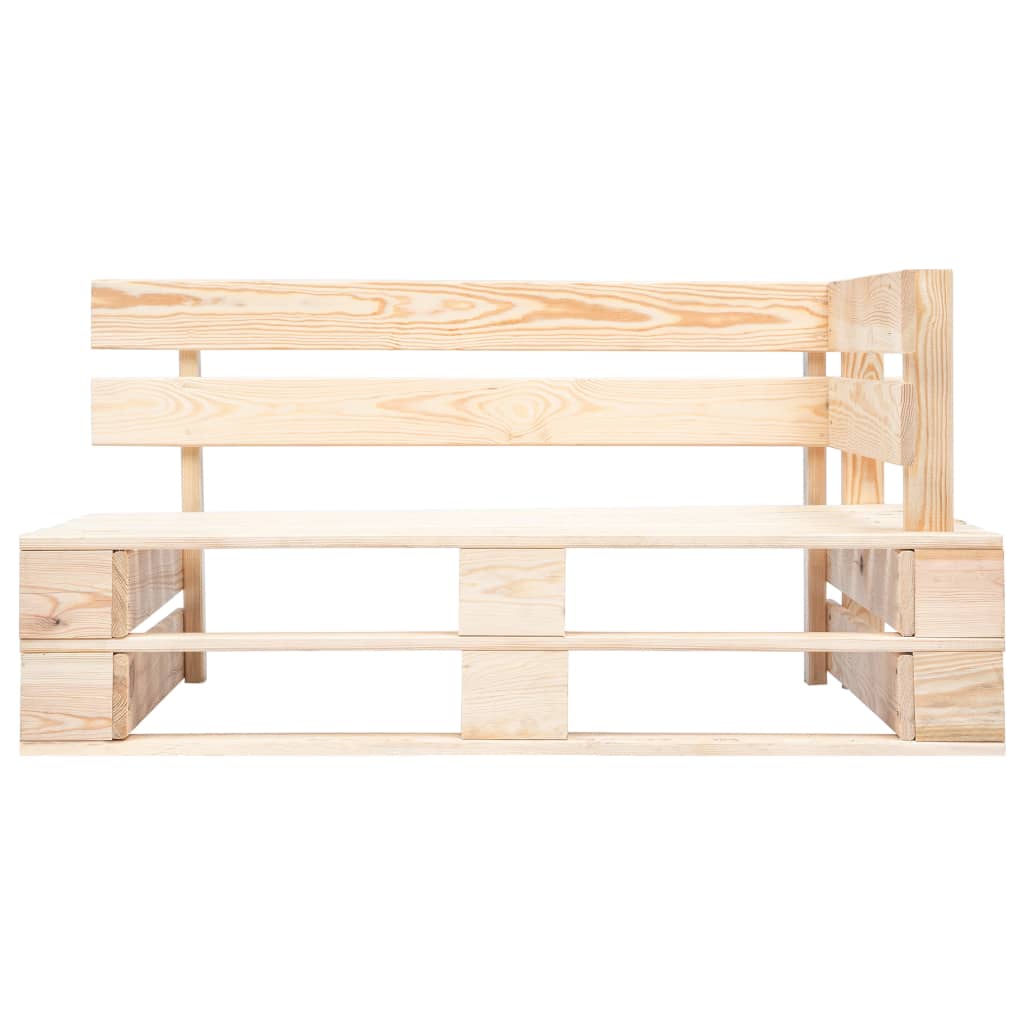 Rustic Wood Garden Pallet Corner Bench - Natural Finish