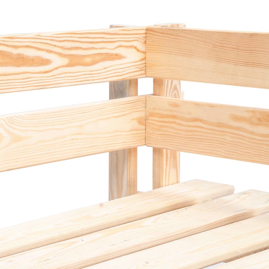 Rustic Wood Garden Pallet Corner Bench - Natural Finish