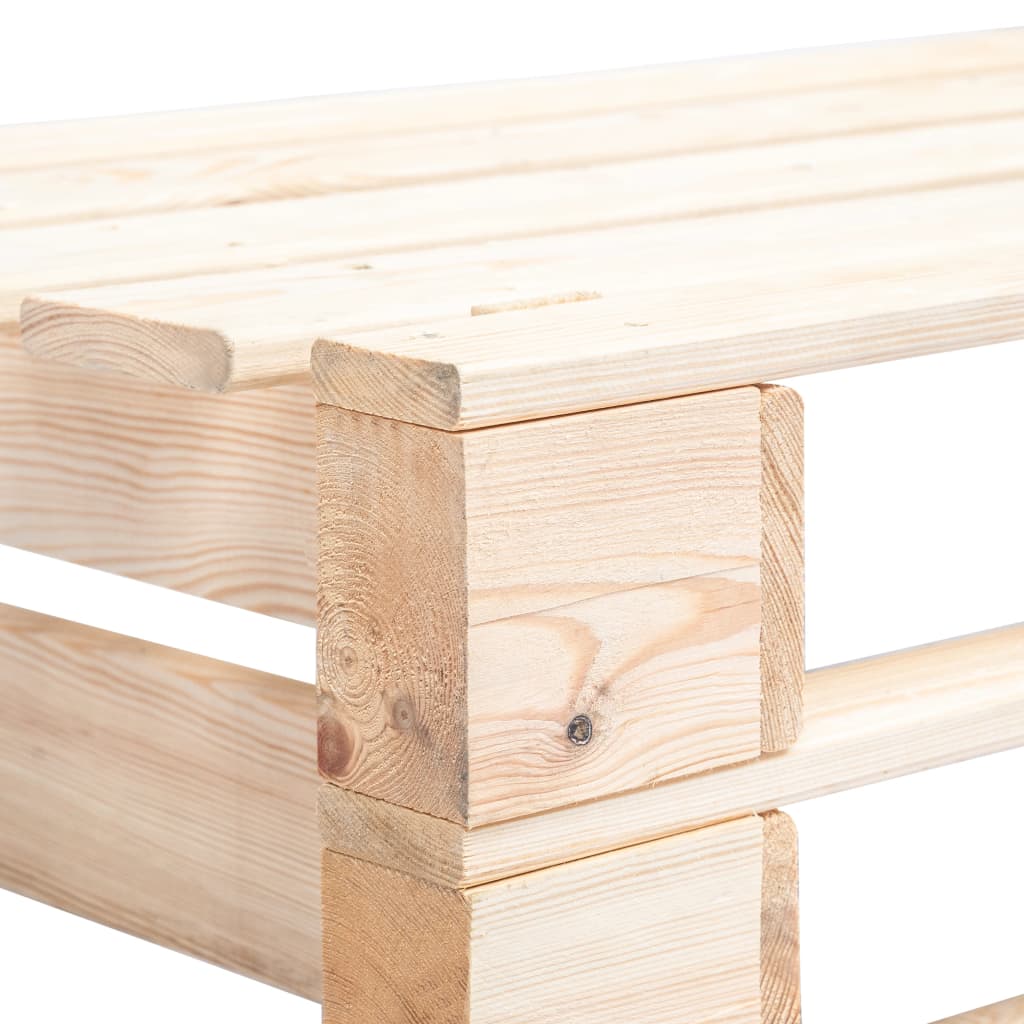 Rustic Wood Garden Pallet Corner Bench - Natural Finish