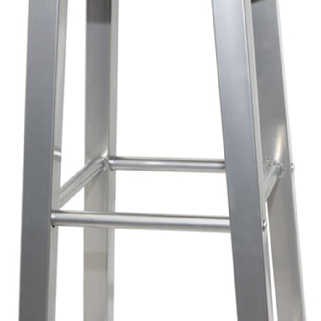 Modern Silver & Brown Bar Stools - Set of 4, MDF Finish