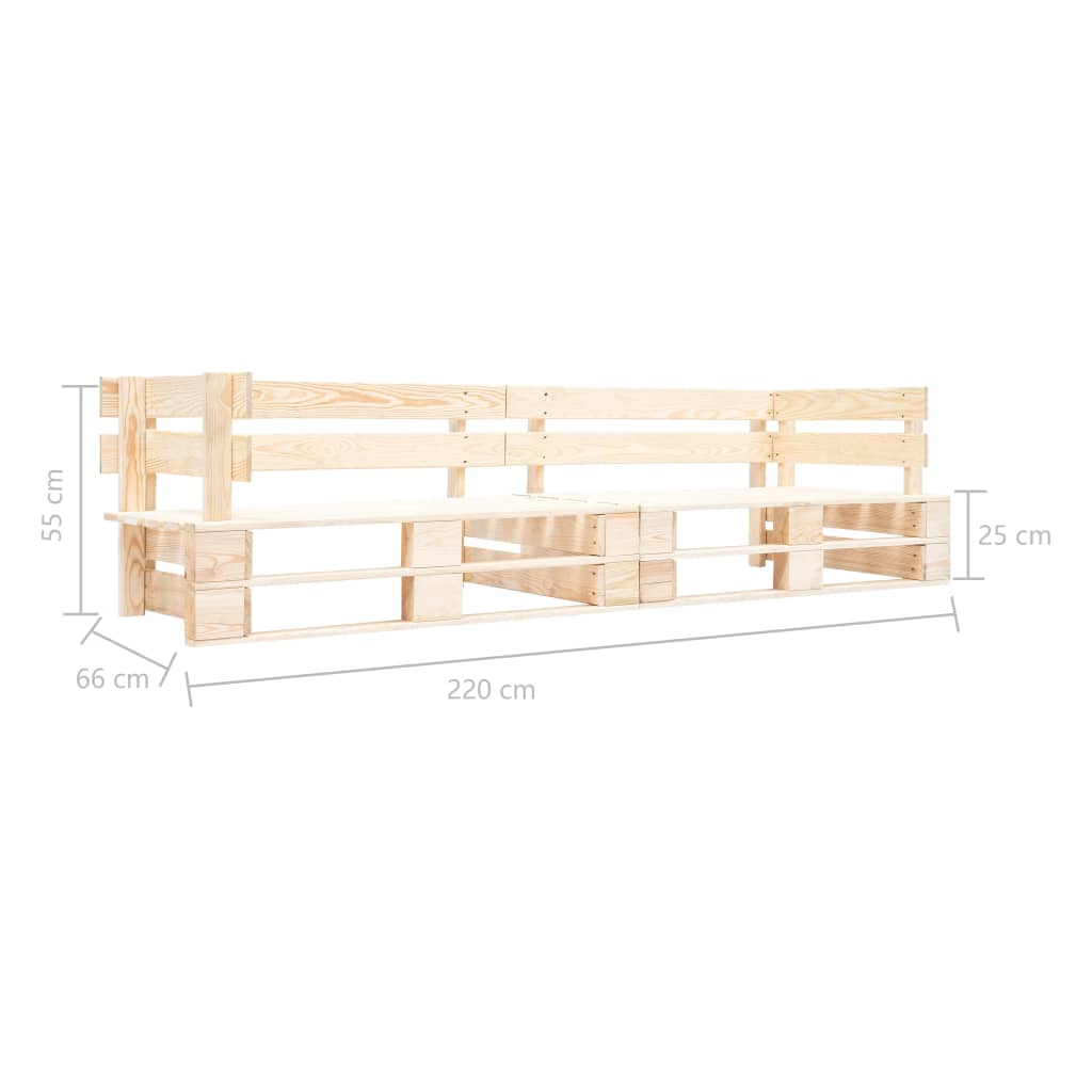 Garden 2-Seater Pallet Sofa - Natural Wood, Eco-Friendly & Stylish