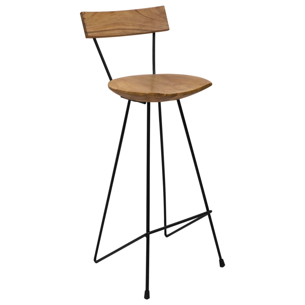 Solid Teak Wood Bar Stools, Set of 2 - Durable & Stylish Seating