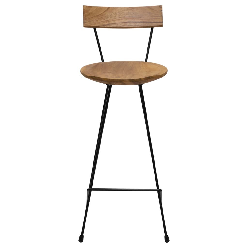 Solid Teak Wood Bar Stools, Set of 2 - Durable & Stylish Seating