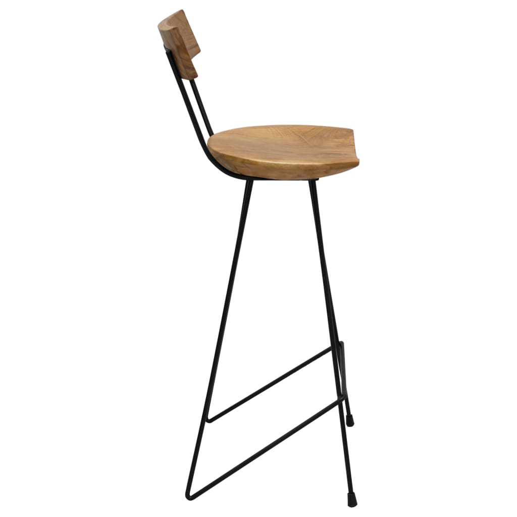 Solid Teak Wood Bar Stools, Set of 2 - Durable & Stylish Seating