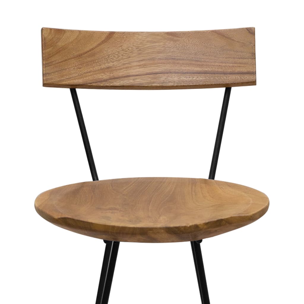 Solid Teak Wood Bar Stools, Set of 2 - Durable & Stylish Seating