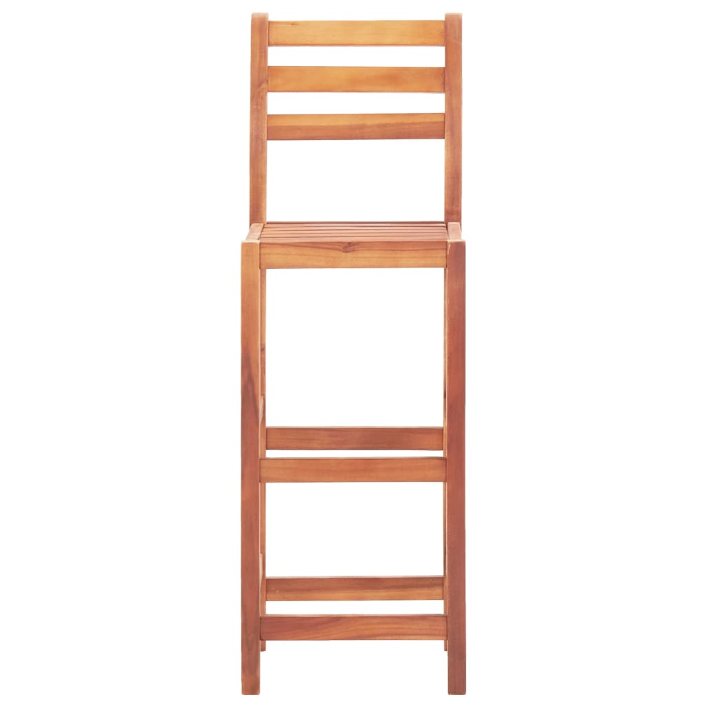 Set of 4 Bar Chairs in Solid Acacia Wood – Stylish & Durable Seating