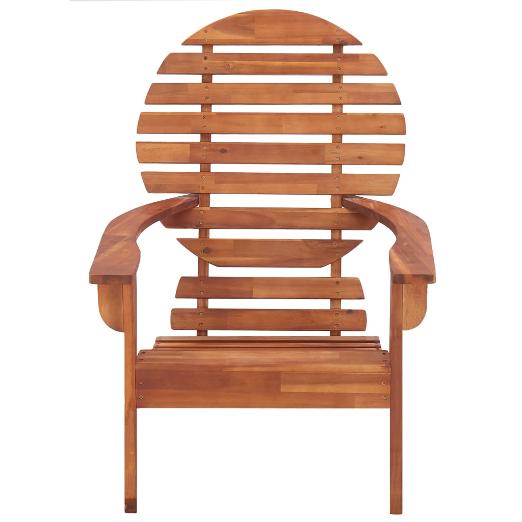 Elegant Solid Acacia Wood Adirondack Chair for Outdoor Relaxation