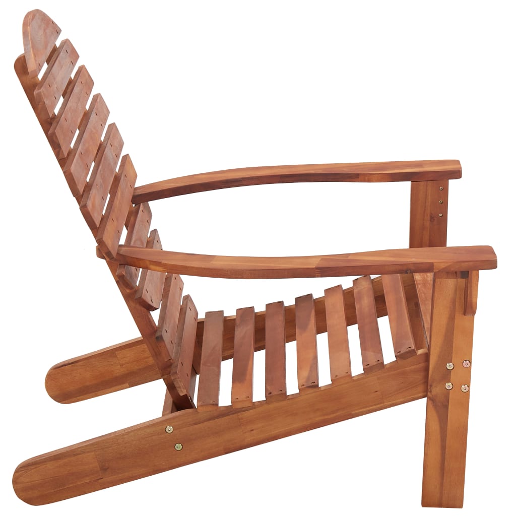 Elegant Solid Acacia Wood Adirondack Chair for Outdoor Relaxation
