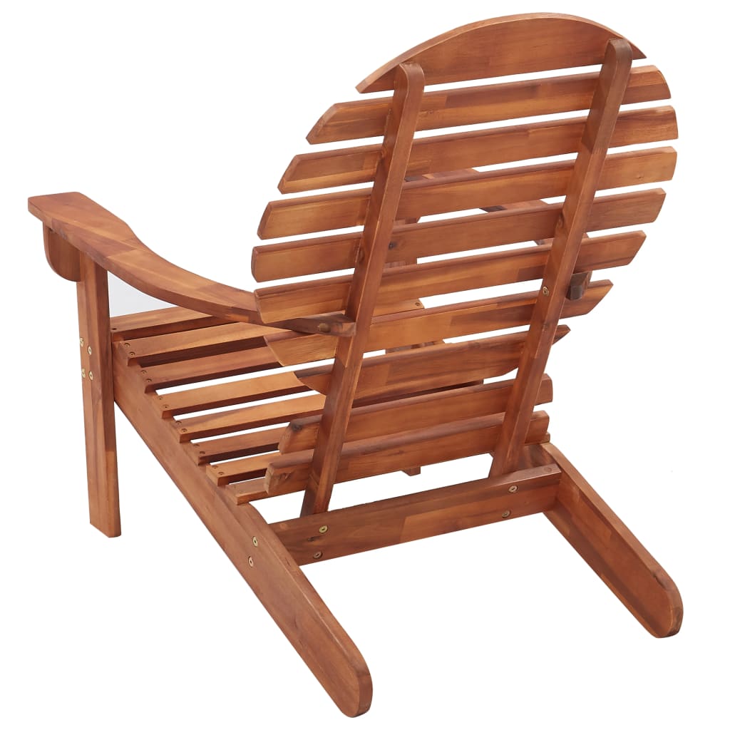 Elegant Solid Acacia Wood Adirondack Chair for Outdoor Relaxation