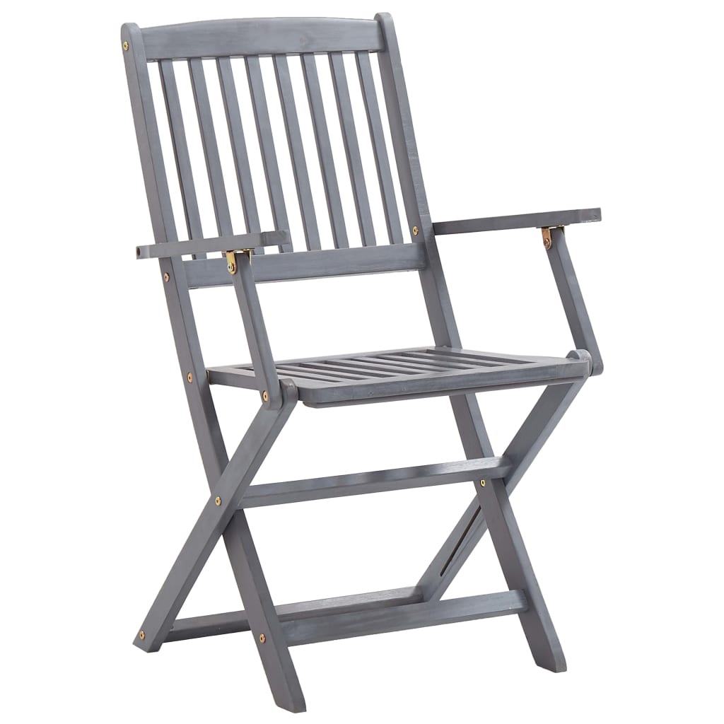 2-Piece Solid Acacia Wood Folding Outdoor Chairs Set