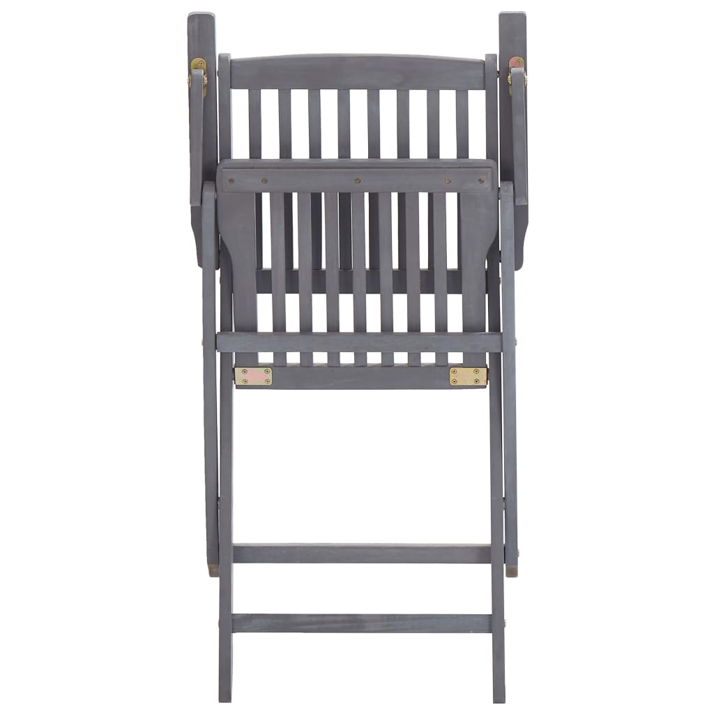 2-Piece Solid Acacia Wood Folding Outdoor Chairs Set
