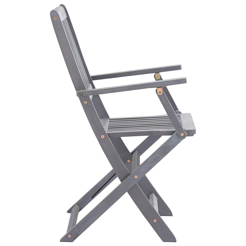 4-Piece Solid Acacia Wood Folding Outdoor Chairs Set