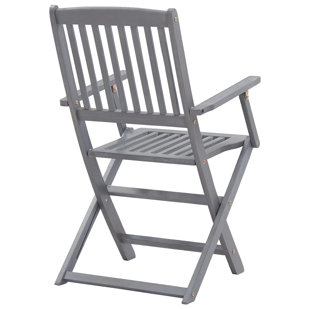 4-Piece Solid Acacia Wood Folding Outdoor Chairs Set