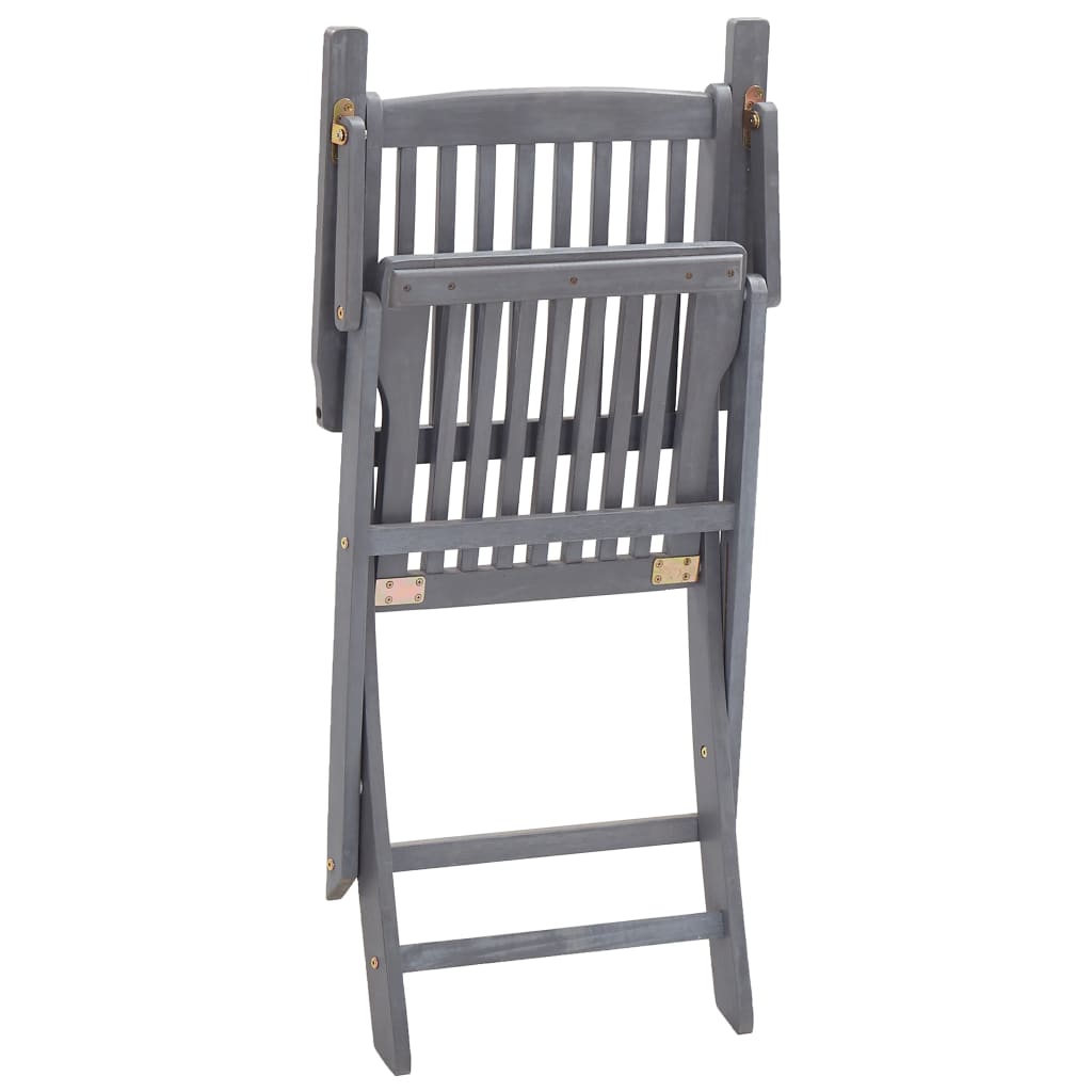 4-Piece Solid Acacia Wood Folding Outdoor Chairs Set