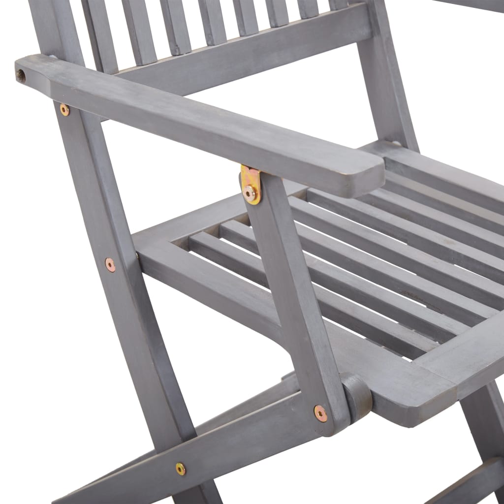 4-Piece Solid Acacia Wood Folding Outdoor Chairs Set