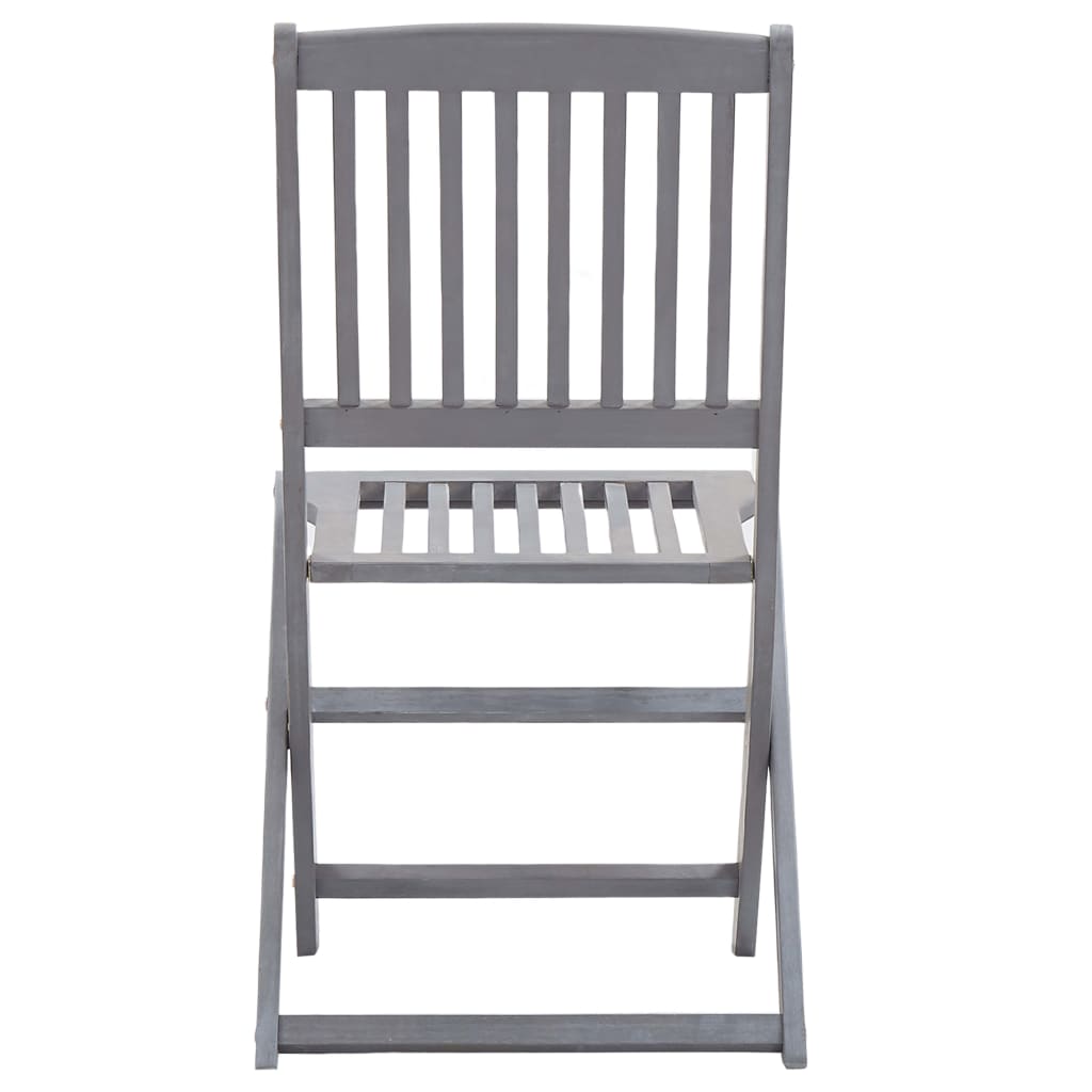 4-Piece Folding Outdoor Chairs, Solid Acacia Wood, Natural Finish