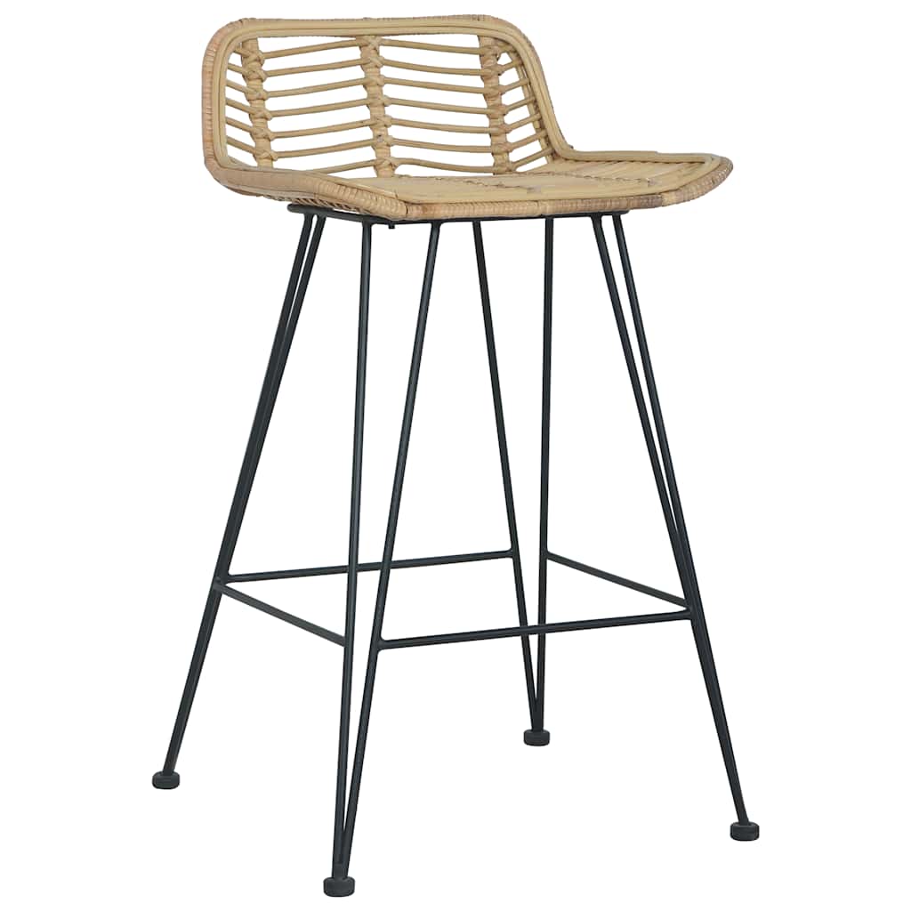 Natural Rattan Bar Chairs Set of 2 - Stylish & Durable Seating