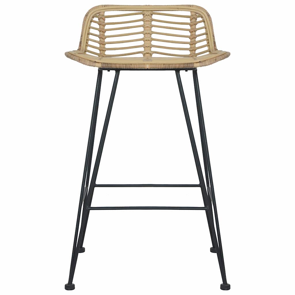 Natural Rattan Bar Chairs Set of 2 - Stylish & Durable Seating