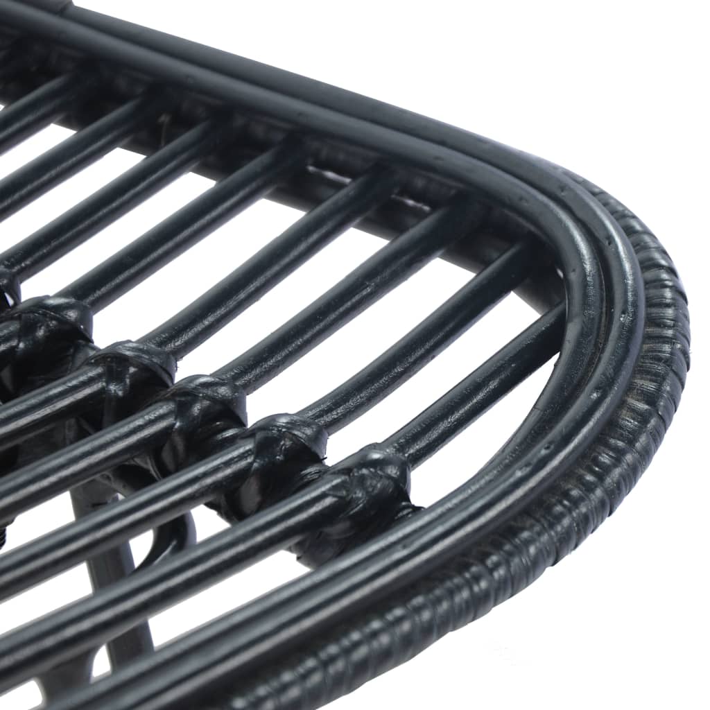 Elegant Black Rattan Bar Chairs Set of 2 - Stylish & Durable Seating