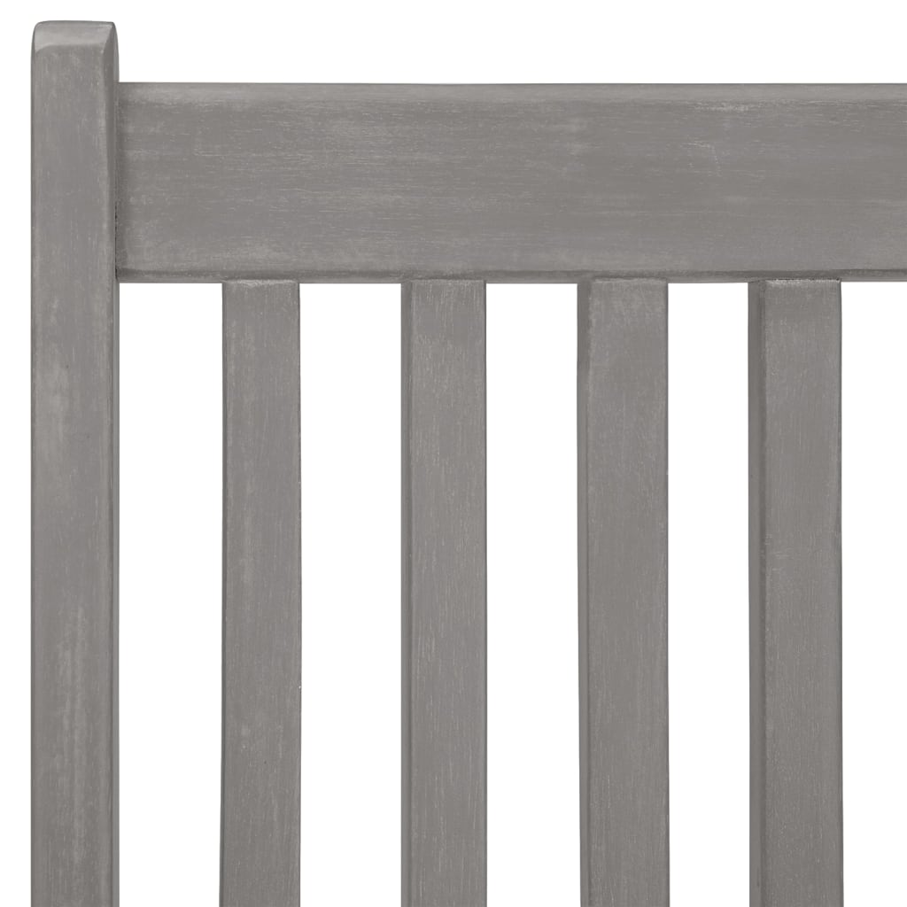 Set of 2 Grey Solid Acacia Wood Reclining Garden Chairs