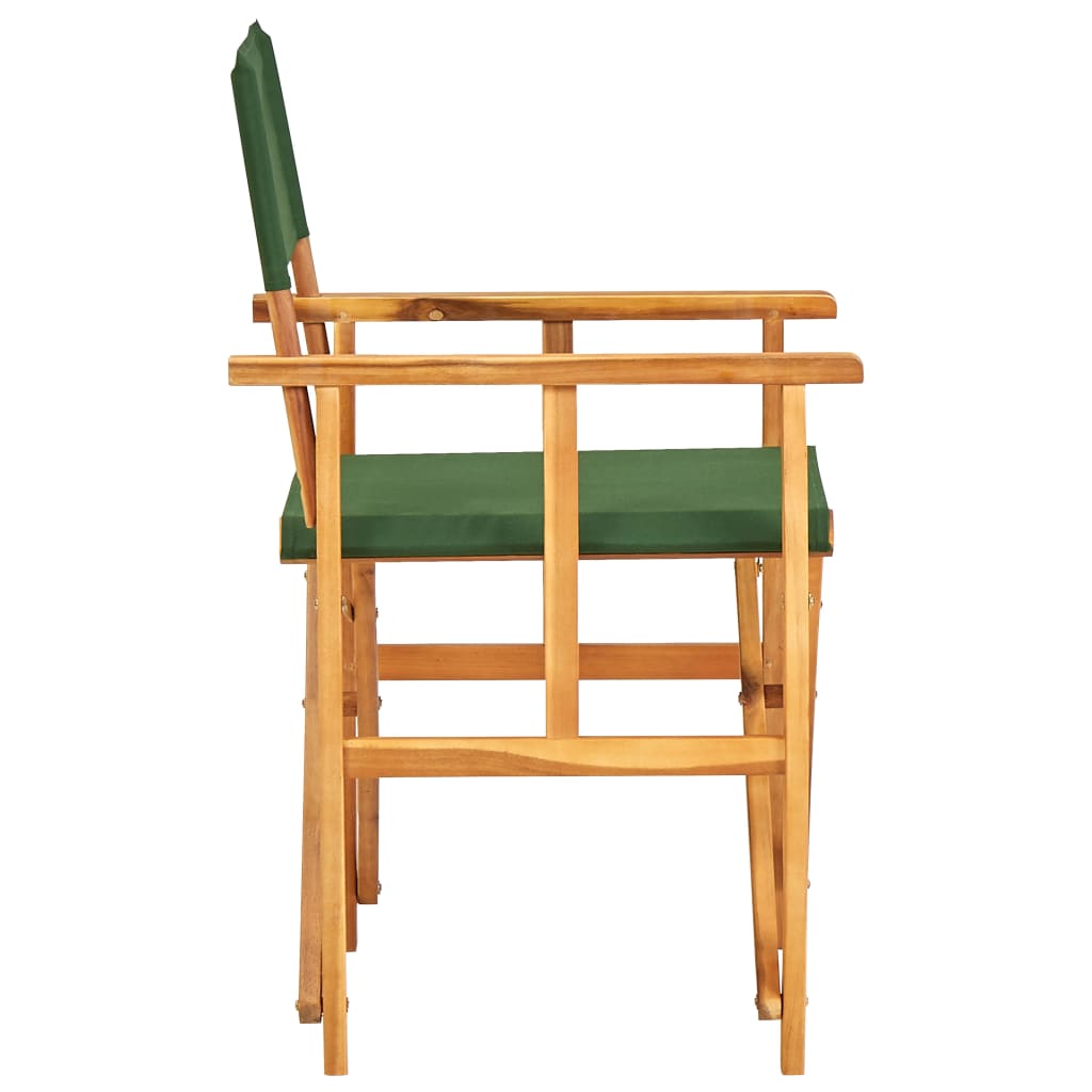 2 Green Director's Chairs - Solid Acacia Wood, Set of 2