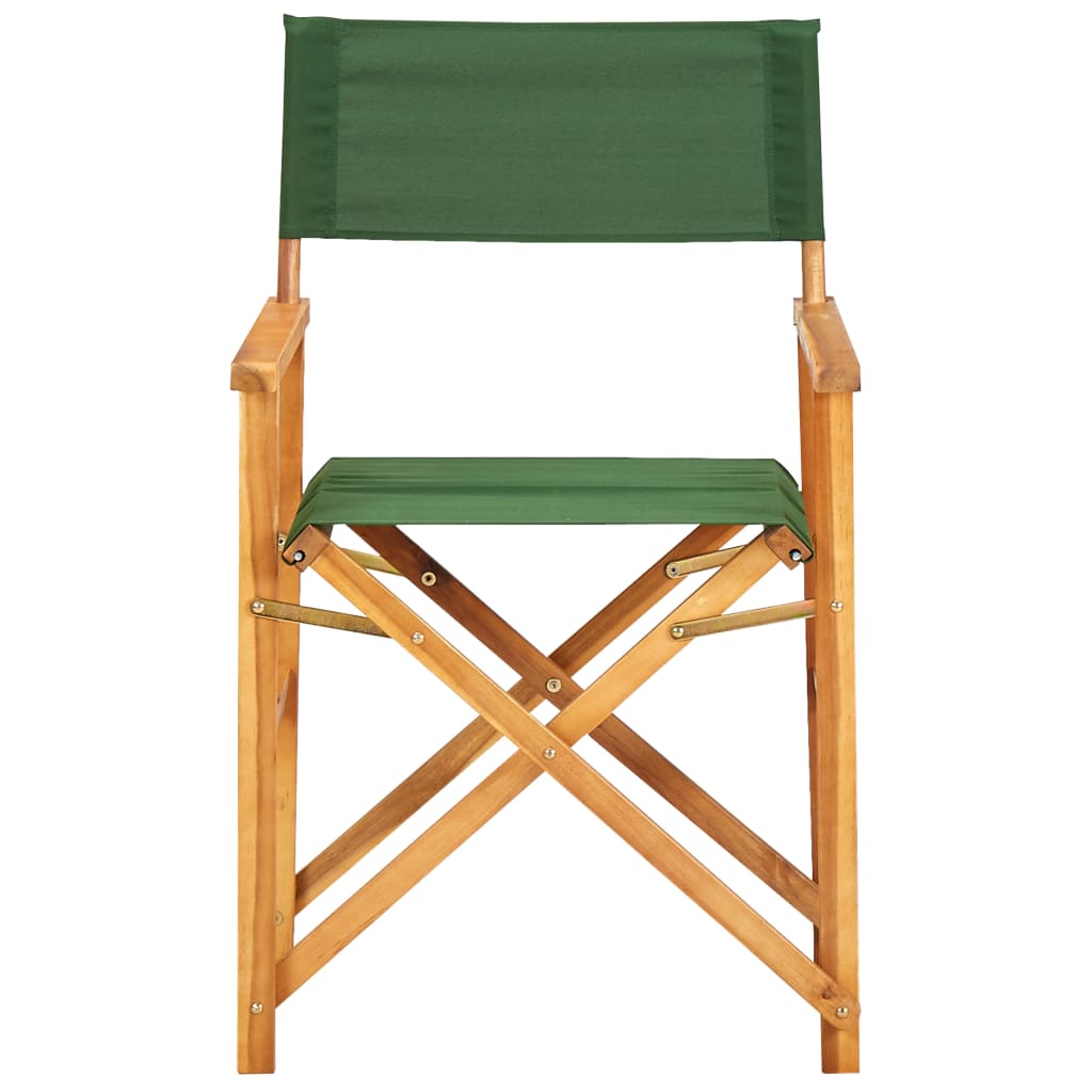 Solid Acacia Wood Director's Chair - Green Fabric