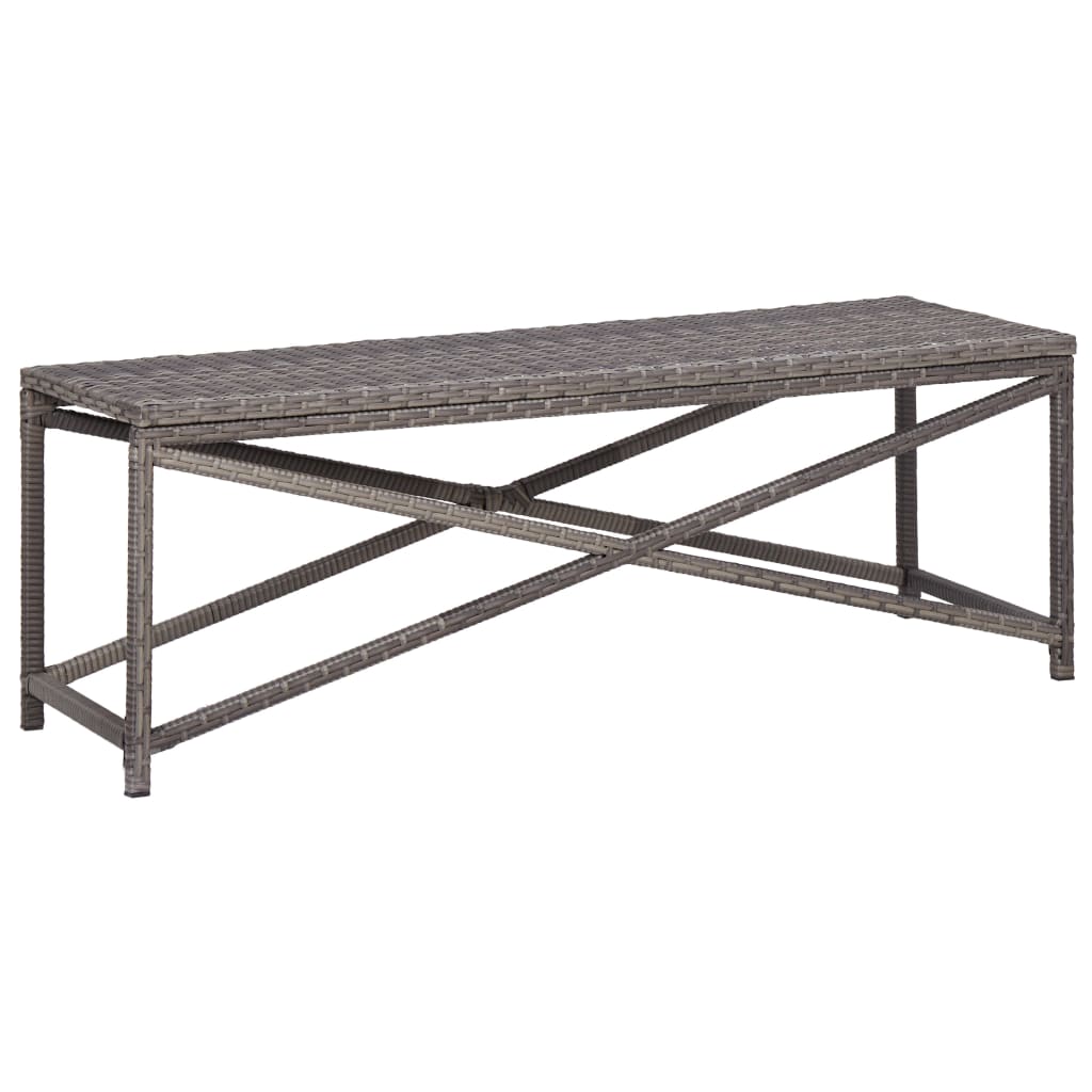Stylish 120cm Grey Poly Rattan Garden Bench - Durable & Chic